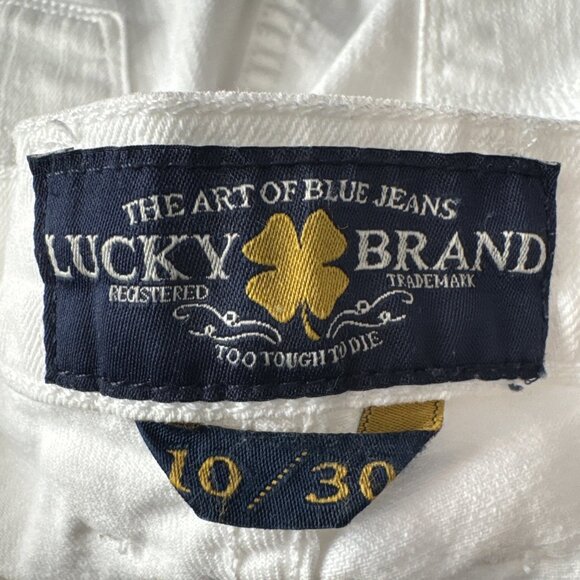 New Lucky Brand Sofia Capri Jean Sz 10/30 White Curvy Lucky You zip denim - Picture 9 of 12